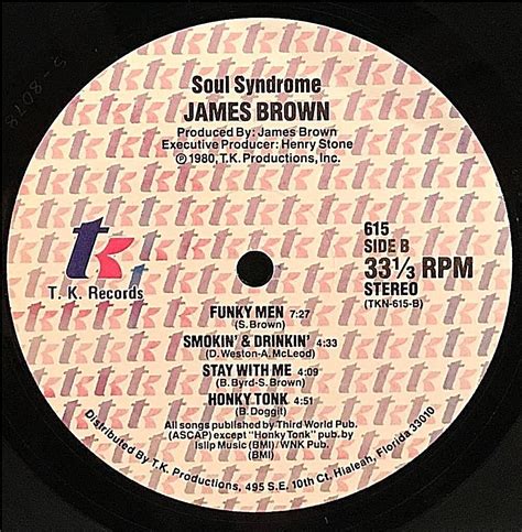 James Brown Soul Syndrome Vinyl Lp 1980 1st Press Tk 615 Ex Vg