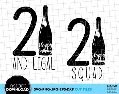 Materials Clip Art And Image Files Cheers To 21 Years Svg 21 Birthday Svg