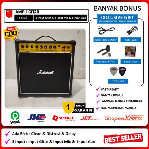 Jual Ampli Gitar Marshall 3 Input Ada Efek Distorsi Efek Delay Murah