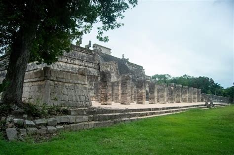 Pirámides mayas en méxico construcción de piedra rodeada de vegetación