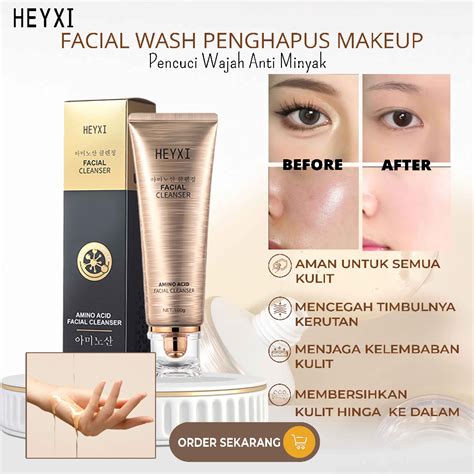 Jual Heyxi Amino Acid Facial Cleanser Gold Penghapus Makeup Facial