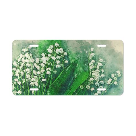 Lily Of The Valley Floral License Plate Flowers Aesthetic Etsy