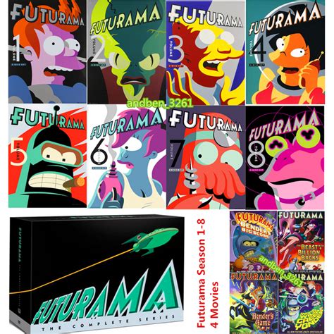 Futurama Seasons 1 8 4 Movies Dvd Set The Complete Series 1 2 3 4 5 6