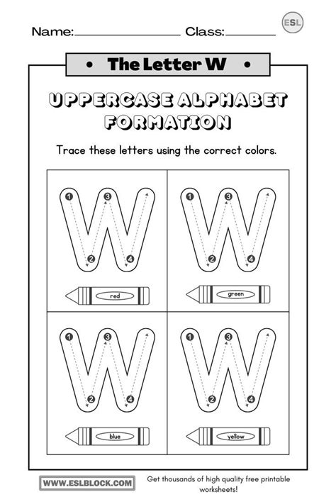 Tracing The Letter W Worksheets Artofit