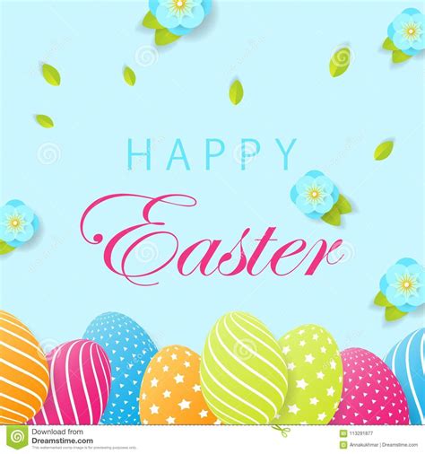 Happy Easter Festive Card Easter Card With Egg Stock Vector