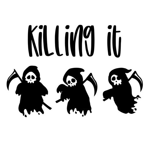 Killing It Halloween Svg Png Bundle Cute Skeleton Shirt Spooky Season