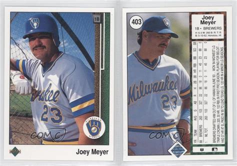 1989 Upper Deck #403 Joey Meyer Milwaukee Brewers Baseball Card | eBay