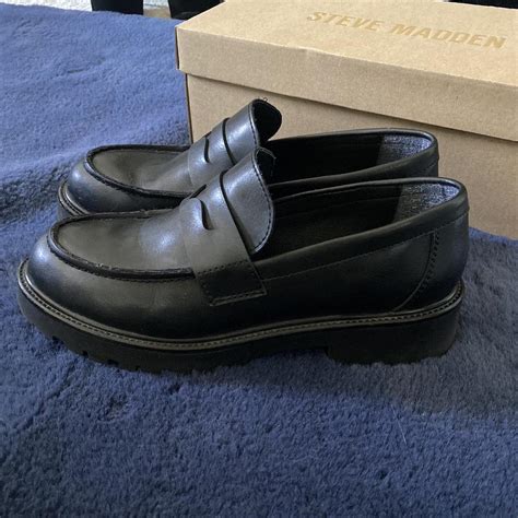 Steve Madden Women S Black Loafers Depop