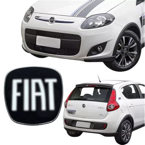 Kit Par Emblema Fiat Palio Sporting Uno Black Piano Emblema Resinado