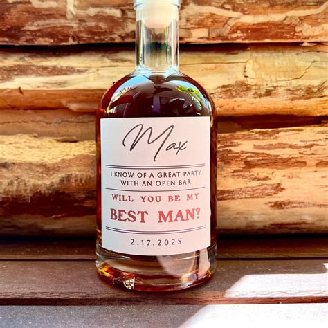 Best Man Groomsmen Proposal Box Whiskey Label Custom Whiskey Label Best Man T Man Of