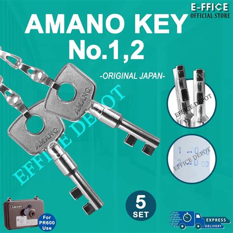 Effice Depot 2 KEYS RM26 AMANO KEY No 1 2 For Amano Kunci PR 600 12