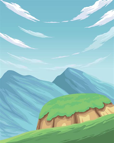 belleza paisaje anime con montañas 14174985 Vector en Vecteezy