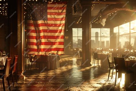 American Flag At A Charity Fundraiser Premium Ai Generated Image