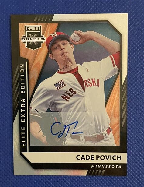 2021 Panini Elite Extra Edition Signatures 98 Cade Povich AU RC