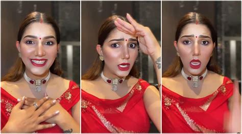 Sapna Choudhary Shares Latest Video In Red Dress And Kundan Jewellery