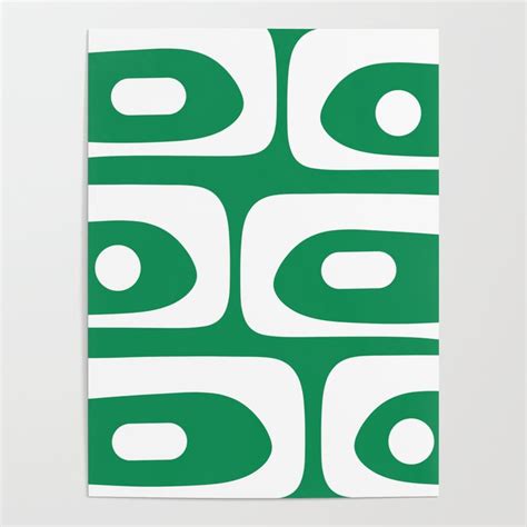 Mid Century Modern Piquet Minimalist Abstract In Kelly Green And White