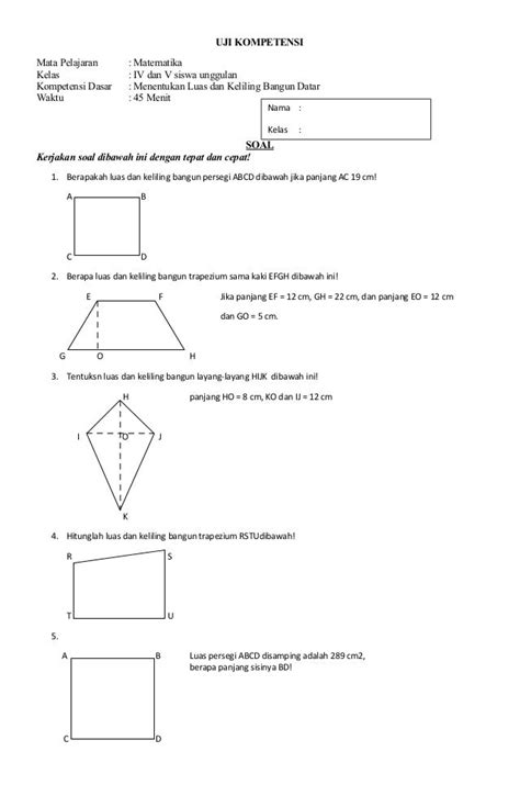 Matematika Kelas 4 Bangun Datar Homecare24