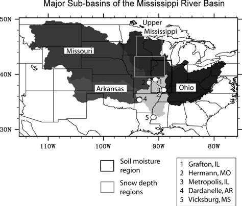 Major Subbasins Of The Mississippi River Basin The Upper Mississippi Download Scientific