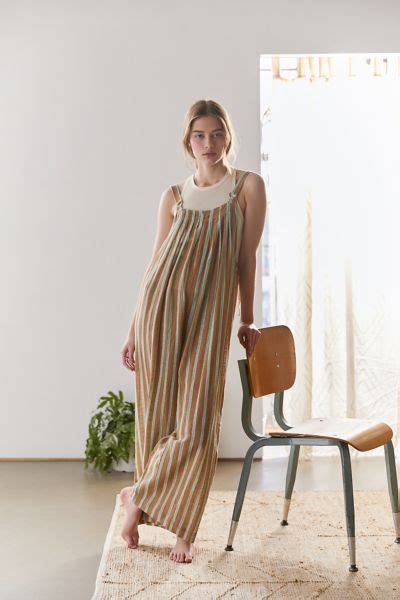 Out From Under Jaden Striped Scoop Back Jumpsuit Urban Outfitters