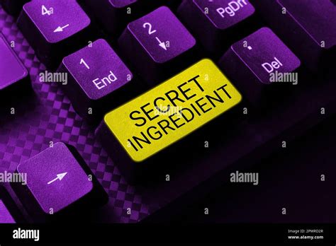 Légende de texte présentant un ingrédient secret mot écrit sur une