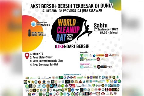 Komunitas Ikut Dalam Kegiatan World Clean Up Day Di Kendari Besok