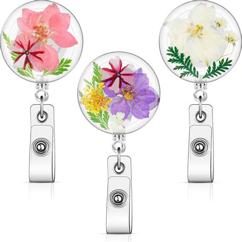 Amazon Epakh Pcs Flower Id Badge Reel Retractable Holders Gifts