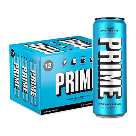 Buy Prime Energy Drink Blue Raspberry Naturally Flavored 200mg