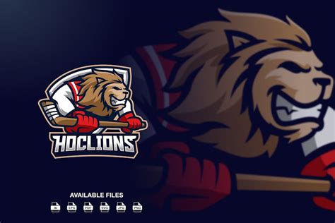 Lion Hockey Logo Template by artchiles_design on Envato Elements