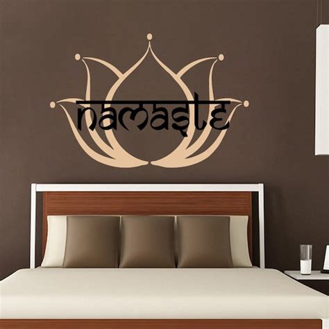 Namaste Wall Decal Lotus Stickers Yoga Studio By Amazingdecalsart