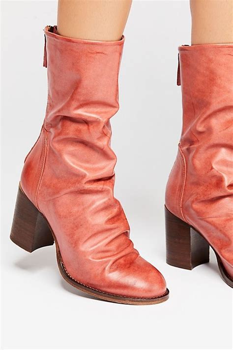 Elle Block Heel Boots Boots Slouchy Leather Boots Block Heel Boots