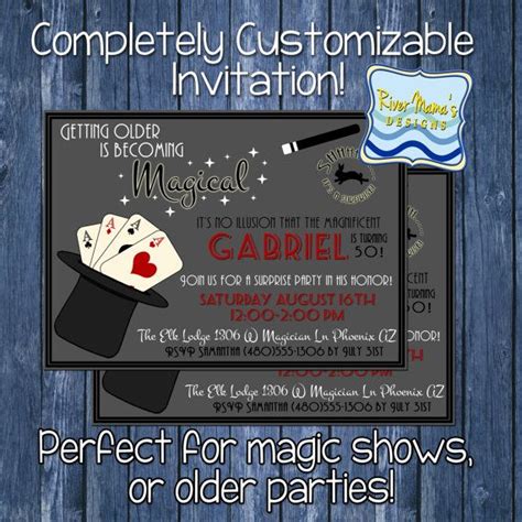 Printable Birthday Invitation With Magic Or Magician Theme Printable