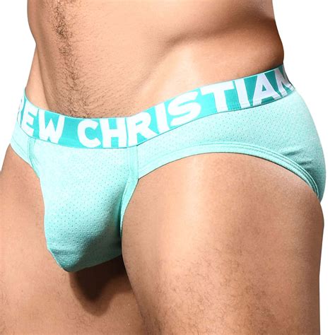 Andrew Christian Slip Almost Naked Oxford Mesh Menthe INDERWEAR