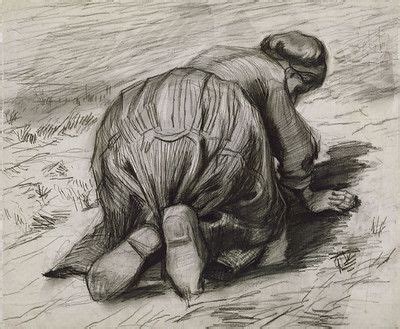 Vincent Van Gogh Peasant Woman Kneeling 1885 Van Gogh Drawings