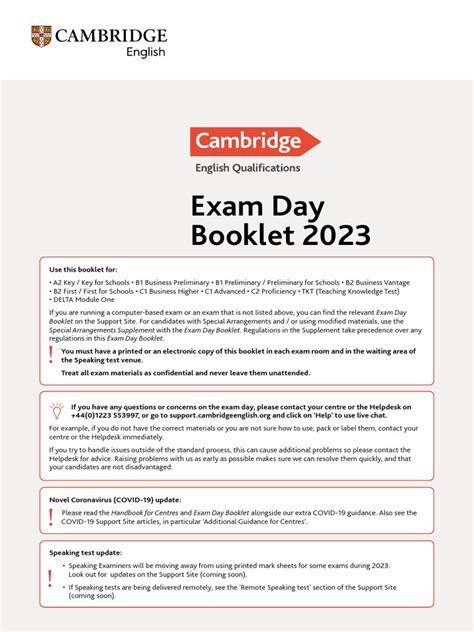 Exam Day Booklet 2023 (3684) | PDF | Identity Document