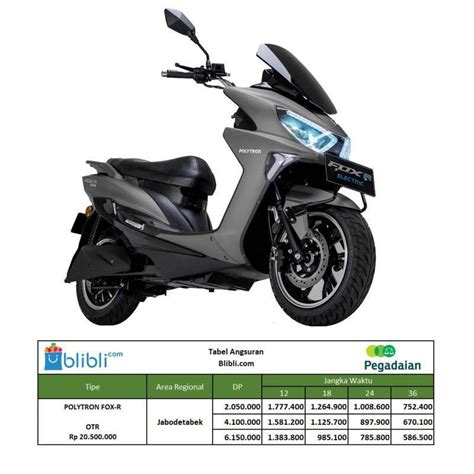 Jual Pegadaian DP Polytron Fox R Electric Sepeda Motor Listrik OTR