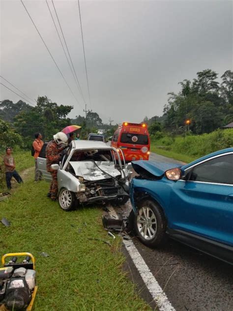 Lelaki Cedera Tersepit Dalam Kemalangan Dua Kenderaan Utusan Borneo