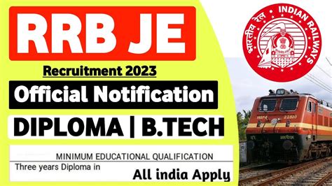 Rrb Je Recruitment Rrb Je Official Notification Rrb Je