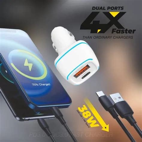 Ubon Cruise Series Ch W Pd Qc Car Charger Fast Charging Dual