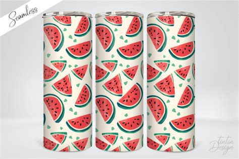 Watercolor Watermelon Oz Tumbler Wrap Graphic By Tintin Design