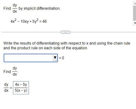 Solved Find Dxdy By Implicit Differentiation Chegg