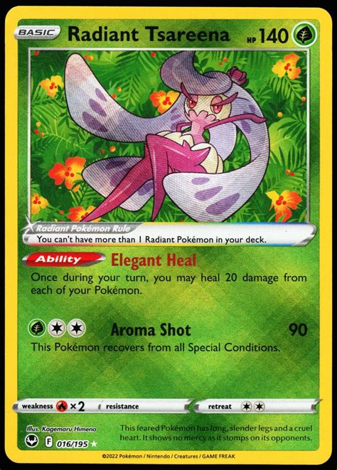 Radiant Tsareena 016 195 Silver Tempest Rare Pokemon Card Near Mint NM