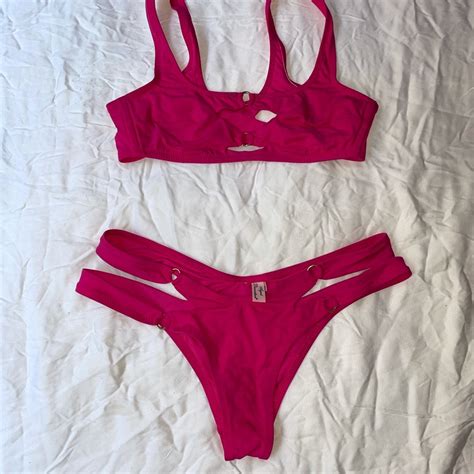 Agent Provocateur Sammie Pink Bikini Set Top Bottom Gem