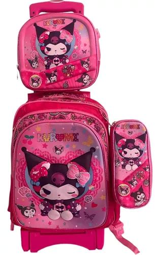 Kit Mochila Kuromi Primaria Con Lonchera Y Lapicera Y Ruedas En Venta