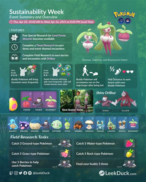 Sustainability Week Leek Duck Pokémon Go News And Resources