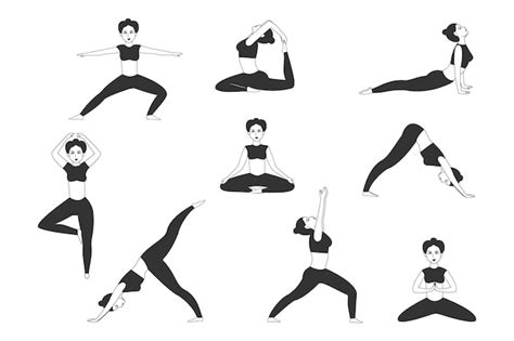 Premium Vector Yoga Pilates Set Of Icons On Isolated White Background