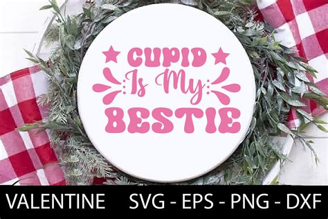 Cupid Is My Bestie Retro Valentine Svg Graphic By Rk Designer