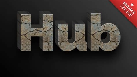 Hub 3D Textura Piedra Generador De Efectos De Texto