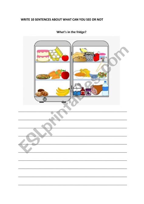 Whats In The Fridge ESL Worksheet By Helenaoscar