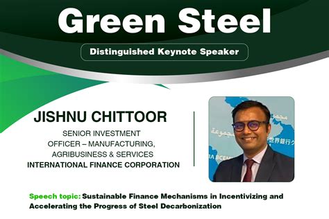 International Finance Corporation Will Be Speaking At Mena Green Steel