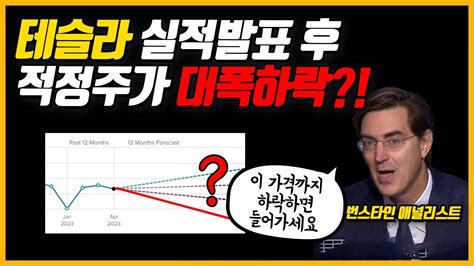 테슬라 실적발표 후 주가급락 월가 애널 이 가격까지 하락하길 기다리세요 Youtube